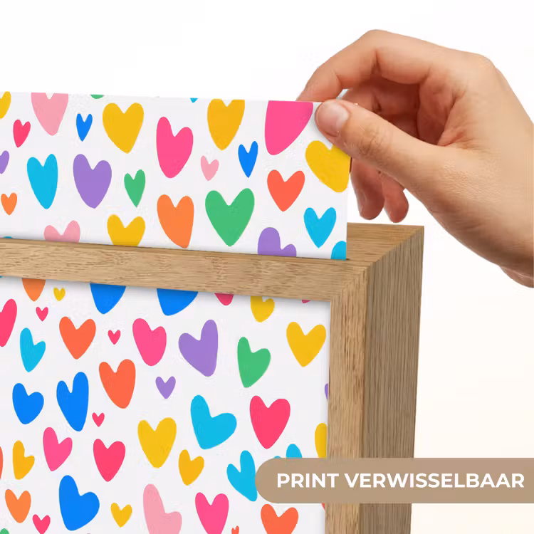 Hartjes - Kleurrijk - Patroon - Levendig Light Box met kabel (Kinderlampje) klein -USP_websiteprintNL