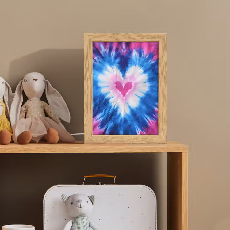 Hartvormig - Tie dye - Paars Light Box met kabel klein -sfeer2_kind