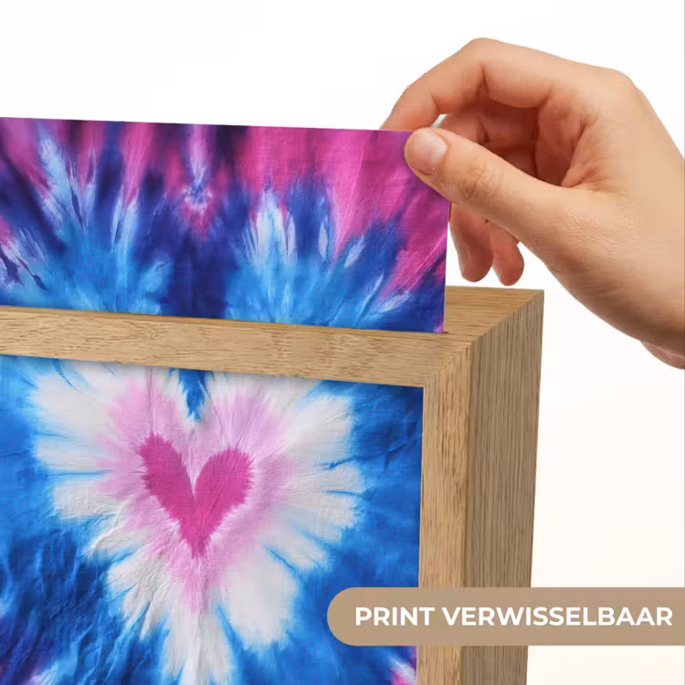 Hartvormig - Tie dye - Paars Light Box met kabel (Kinderlampje) klein -USP_websiteprintNL