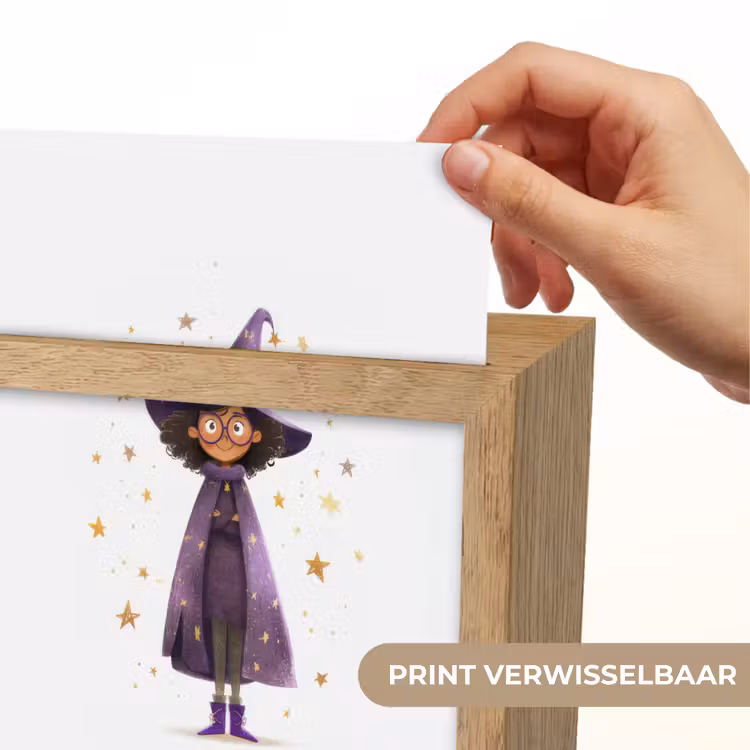 Heks - Paars - Sterren - Heksenhoed Light Box met kabel (Kinderlampje) klein -USP_websiteprintNL