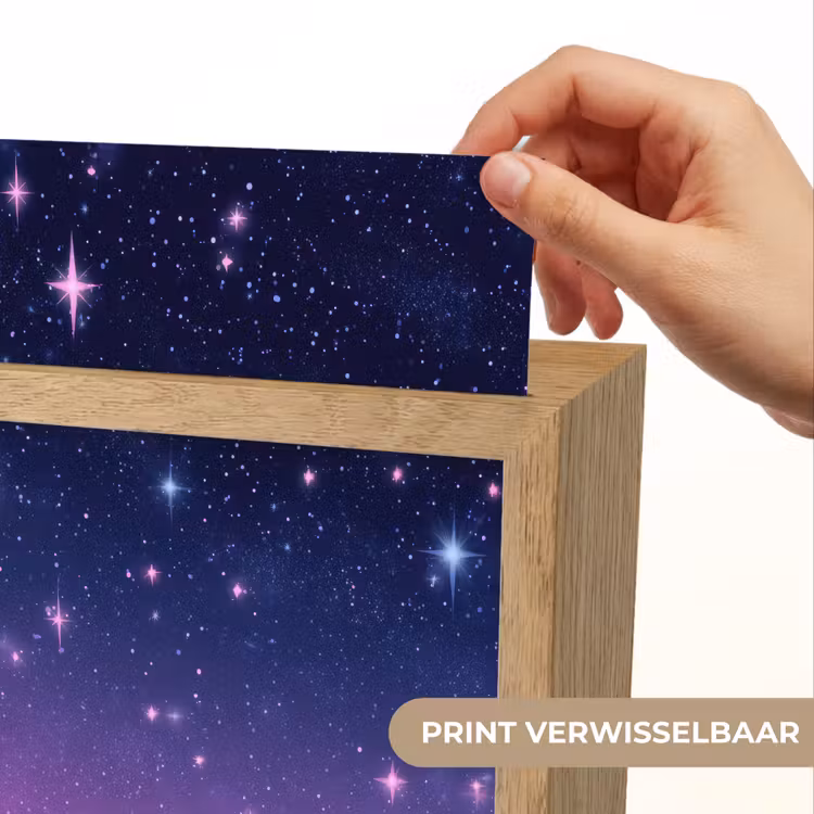 Hemel - Sterren - Blauw Light Box met kabel (Kinderlampje) klein -USP_websiteprintNL