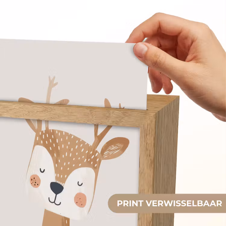 Hert - Bosdieren - Beige Light Box met kabel (Kinderlampje) klein -USP_websiteprintNL