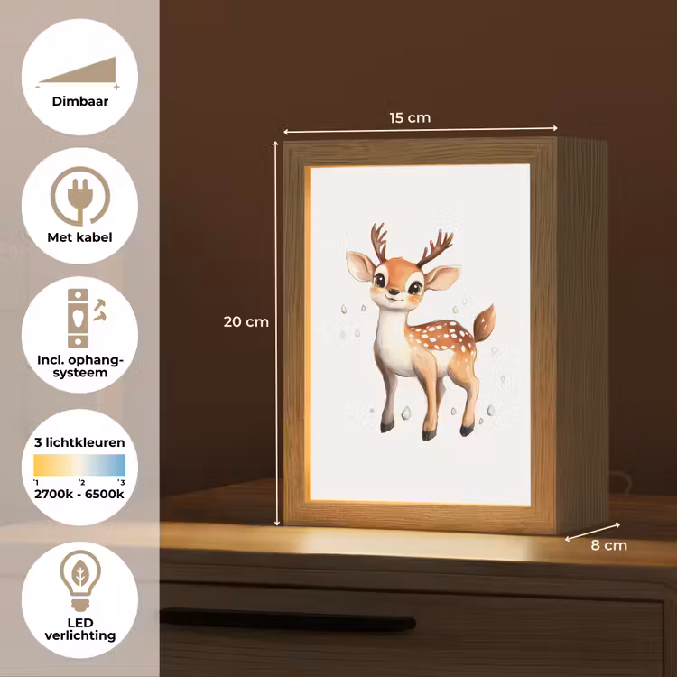 Hert - Dier - Bruin Light Box met kabel klein -USP_NL