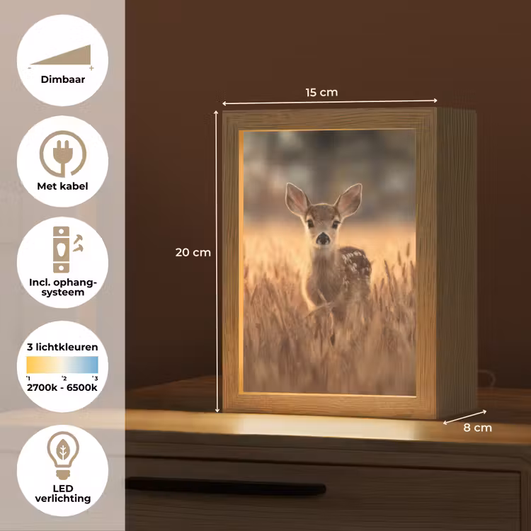 Hert - Graanveld - Bruin Light Box met kabel klein -USP_NL
