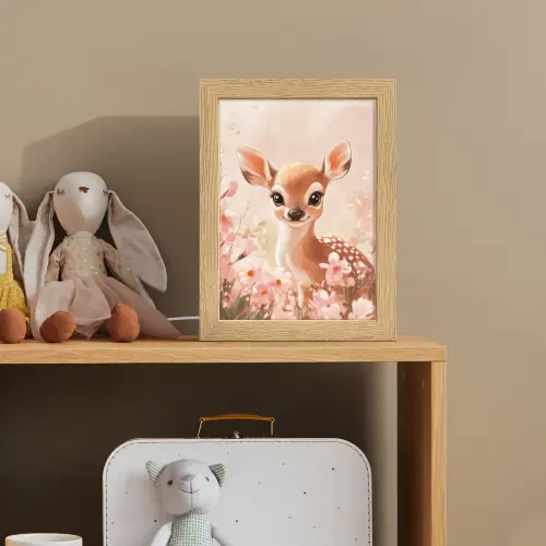 Hertje - Illustratie - Bloemen - Roze Light Box met kabel klein -sfeer2_kind