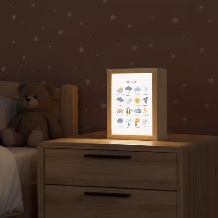 Het weer - Leren voor kinderen - Educatief - Regenboog - Zon Light Box met kabel klein -sfeer1_kind