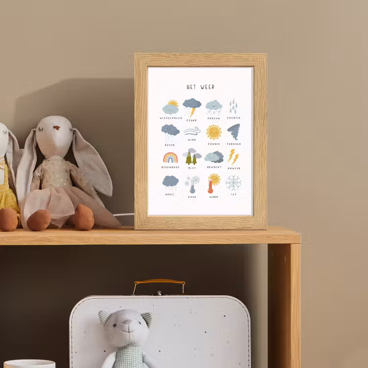 Het weer - Leren voor kinderen - Educatief - Regenboog - Zon Light Box met kabel klein -sfeer2_kind
