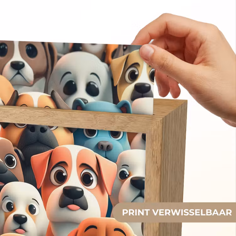 Hond - Dieren - Patronen - Bruin - Meiden - Jongens Light Box met kabel (Kinderlampje) klein -USP_websiteprintNL