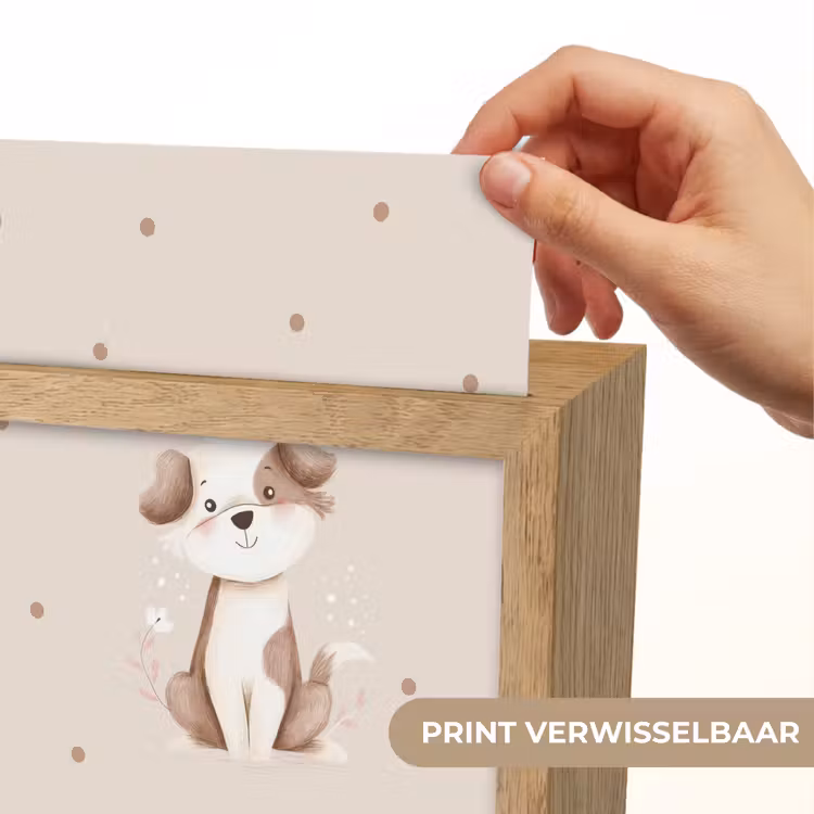 Hond - Gevlekt - Bruin - Stippen Light Box met kabel (Kinderlampje) klein -USP_websiteprintNL