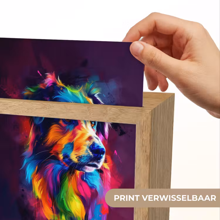 Hond - Kleurrijk - Dier - Dierenhoofd Light Box met kabel (Kinderlampje) klein -USP_websiteprintNL