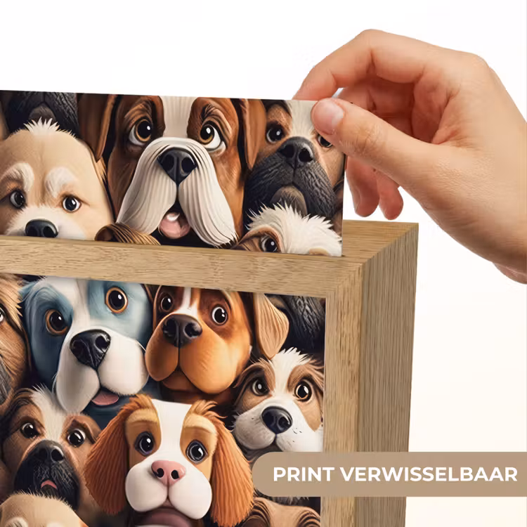 Hond - Patronen - Dieren - Bruin - Meisje - Jongen Light Box met kabel (Kinderlampje) klein -USP_websiteprintNL