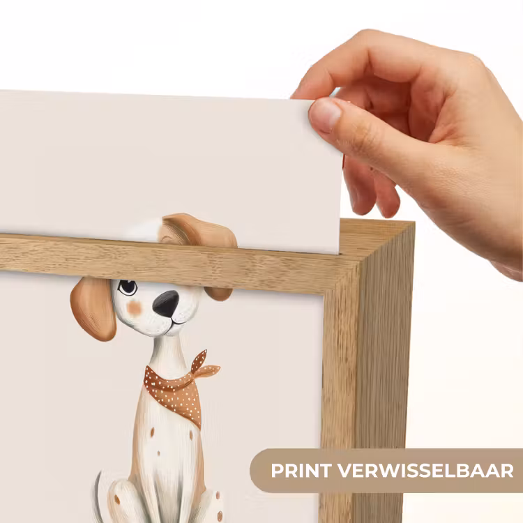 Hond - Pup - Beige Light Box met kabel (Kinderlampje) klein -USP_websiteprintNL