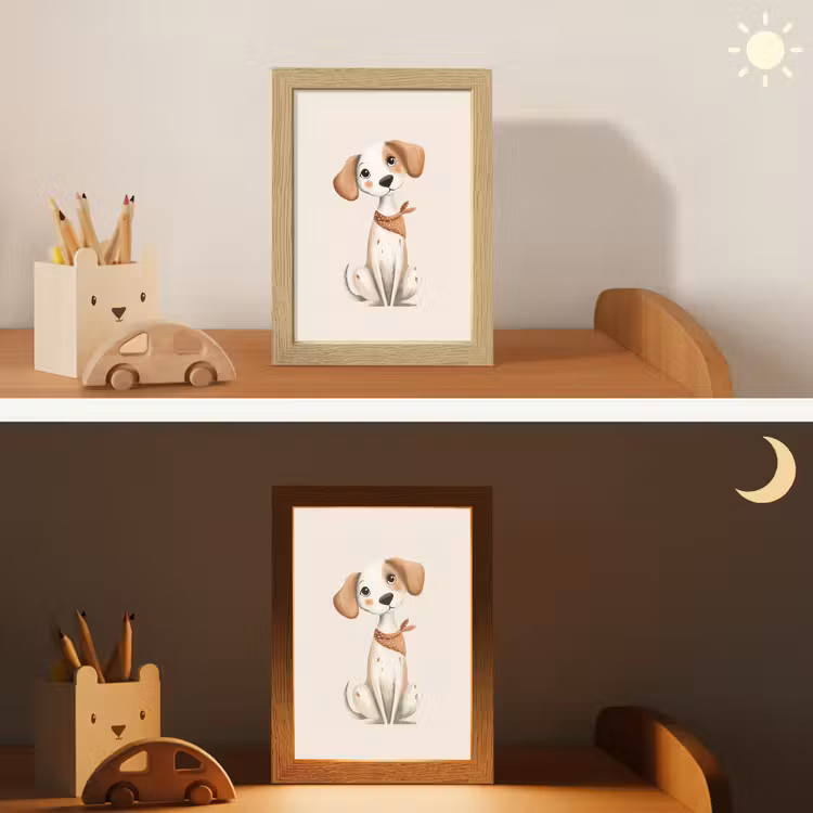 Hond - Pup - Beige Light Box met kabel klein -sfeer3_kind