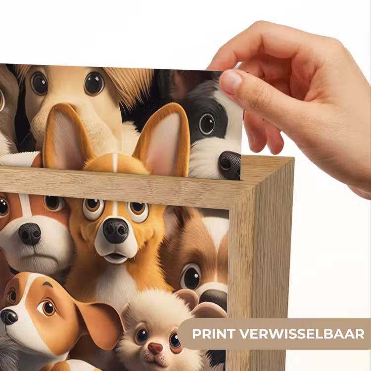 Honden - Dieren - Bruin - Zwart - Patronen - Kind Light Box met kabel (Kinderlampje) klein -USP_websiteprintNL