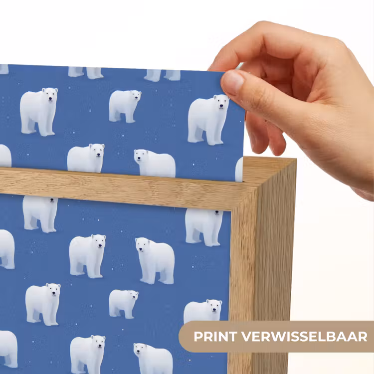 IJsbeer - Patroon - Blauw Light Box met kabel (Kinderlampje) klein 904 -USP_websiteprintNL