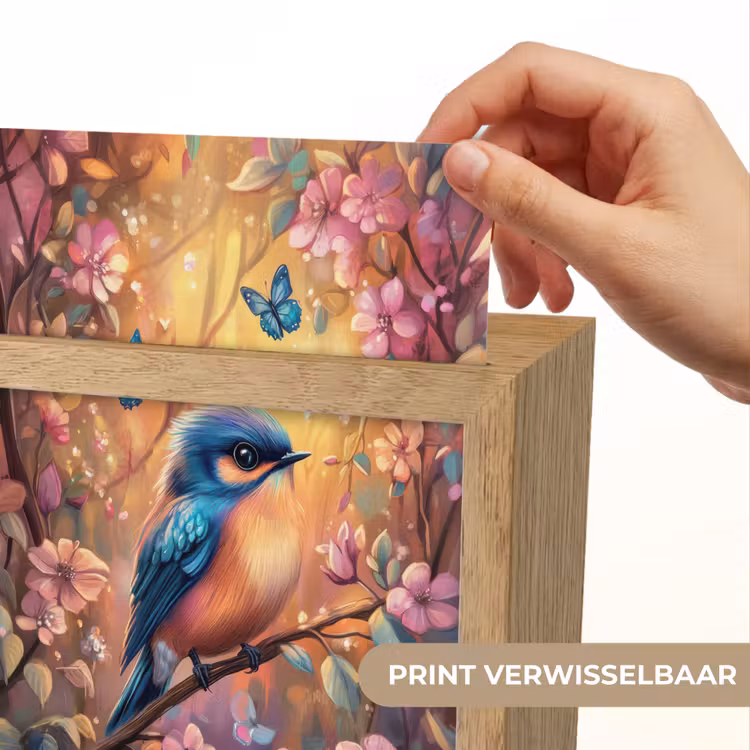 IJsvogel - Sprookjesbos - Roze - Bloemen Light Box met kabel (Kinderlampje) klein -USP_websiteprintNL