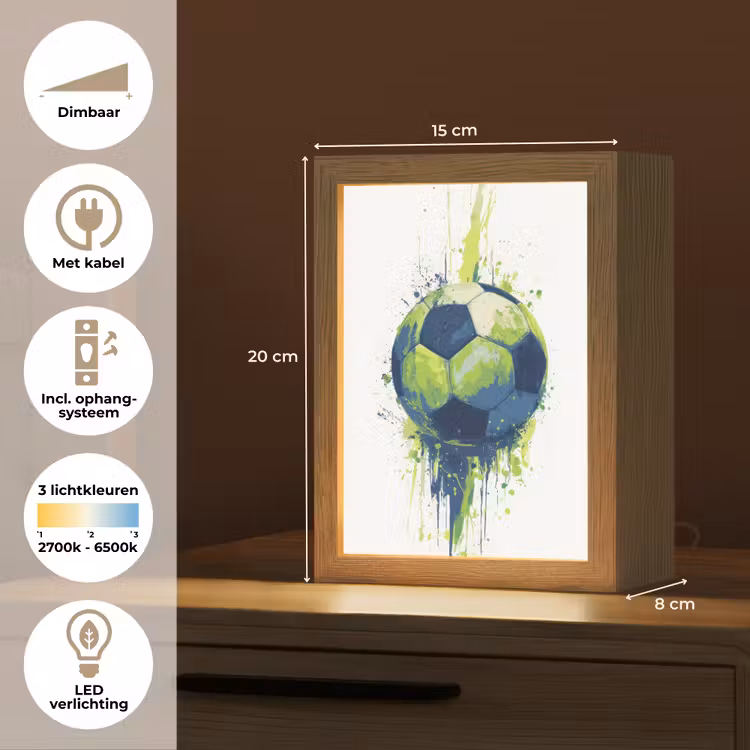 Illustratie - Abstract - Voetbal - Verfspatten Light Box met kabel klein -USP_NL