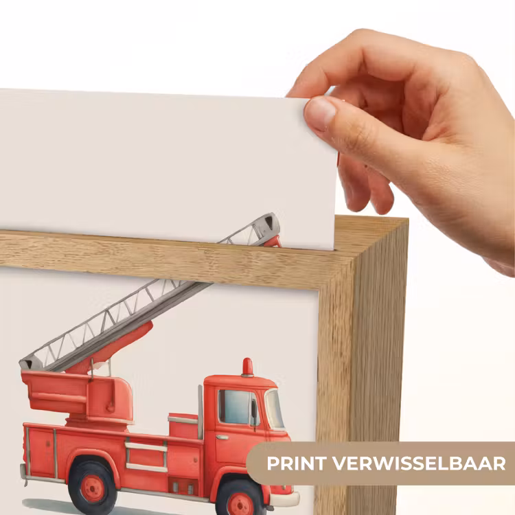 Illustratie - Brandweer - Rood - Minimalistisch Light Box met kabel (Kinderlampje) klein -USP_websiteprintNL