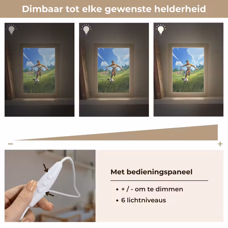 Illustratie - Voetbal - Game - Grasveld Light Box met kabel klein -USP_dimbaarNL