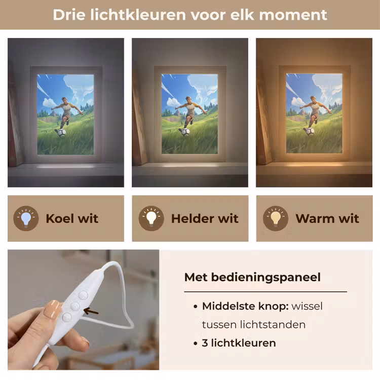 Illustratie - Voetbal - Game - Grasveld Light Box met kabel klein -USP_lichtkleurNL