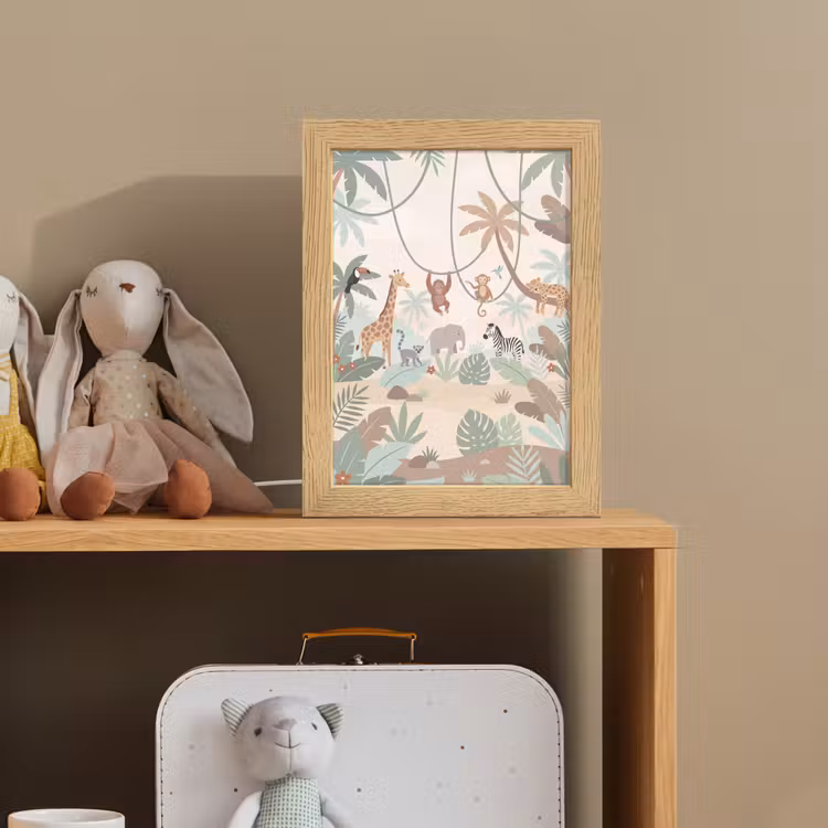 Jungle - Dieren - Groen Light Box met kabel (Kinderlampje) klein -sfeer2_kind