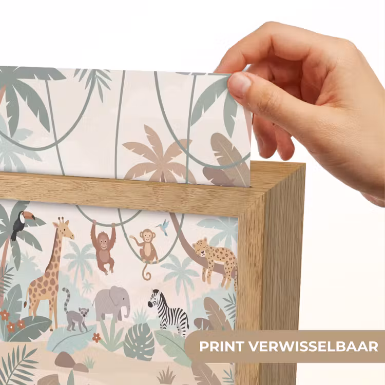 Jungle - Dieren - Groen Light Box met kabel (Kinderlampje) klein -USP_websiteprintNL