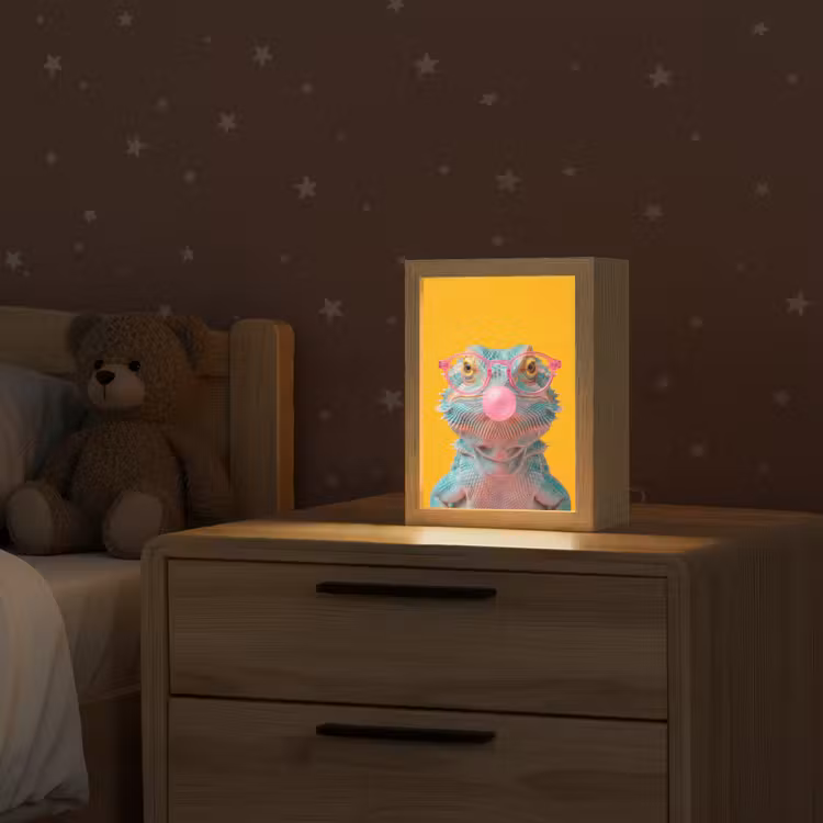 Kameleon - Kauwgom - Kleurrijk Light Box met kabel (Kinderlampje) klein -sfeer1_kind