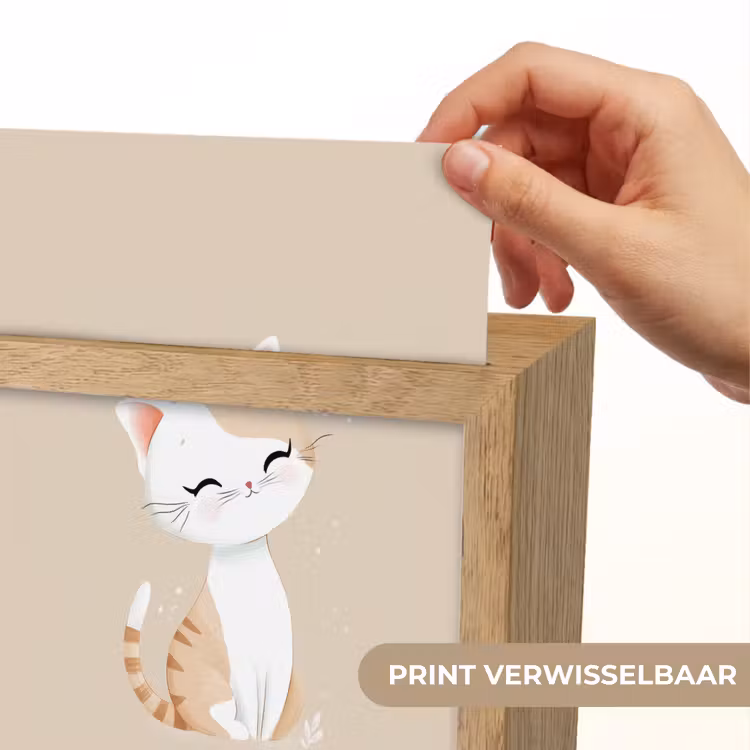 Kat - Kitten - Beige Light Box met kabel (Kinderlampje) klein -USP_websiteprintNL