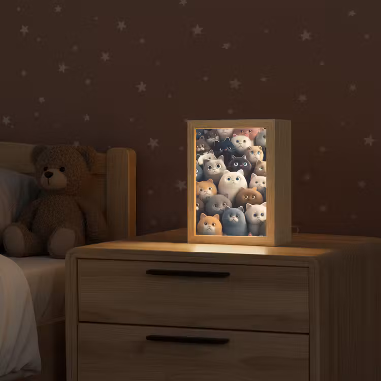 Katten - Dieren - Poes - Design - Meiden - Jongens Light Box met kabel klein -sfeer1_kind