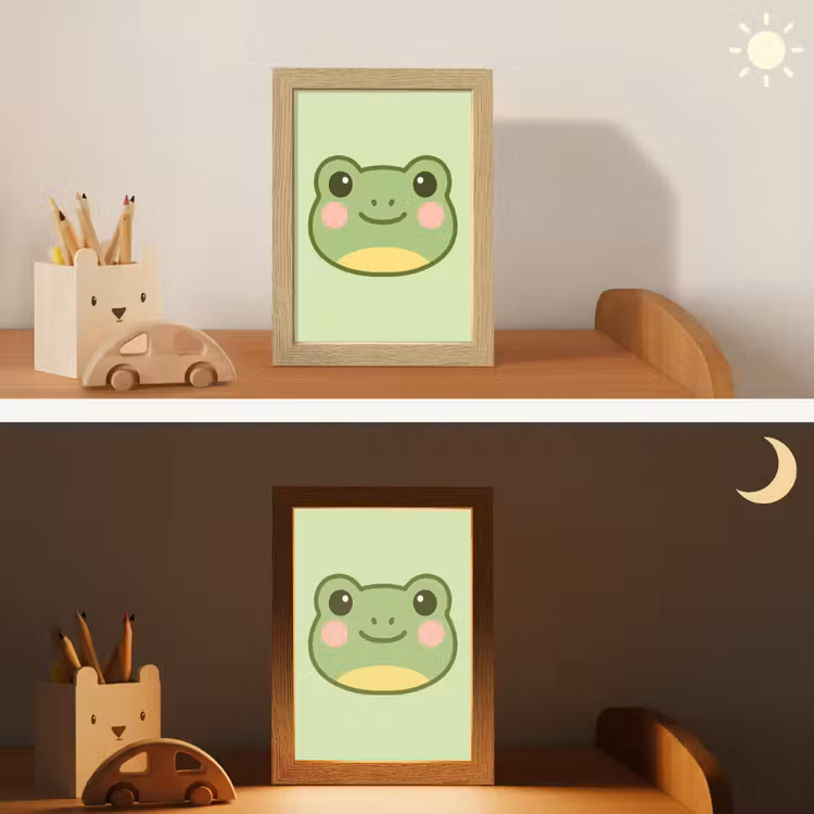 Kikker - Groen - Vriendelijkheid Light Box met kabel klein -sfeer3_kind