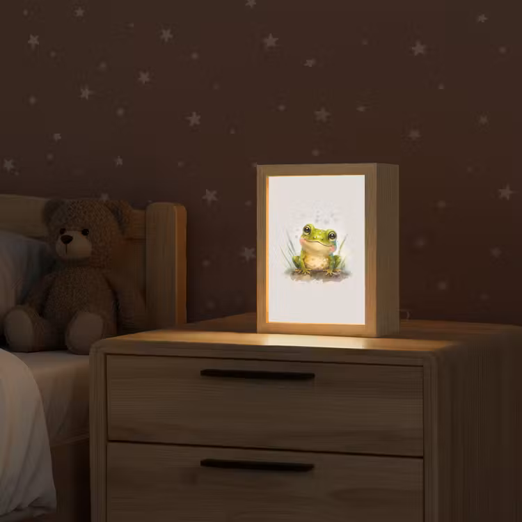 Kikker - Groen - Waterverf - Dieren - Jongen - Meisje Light Box met kabel klein -sfeer1_kind