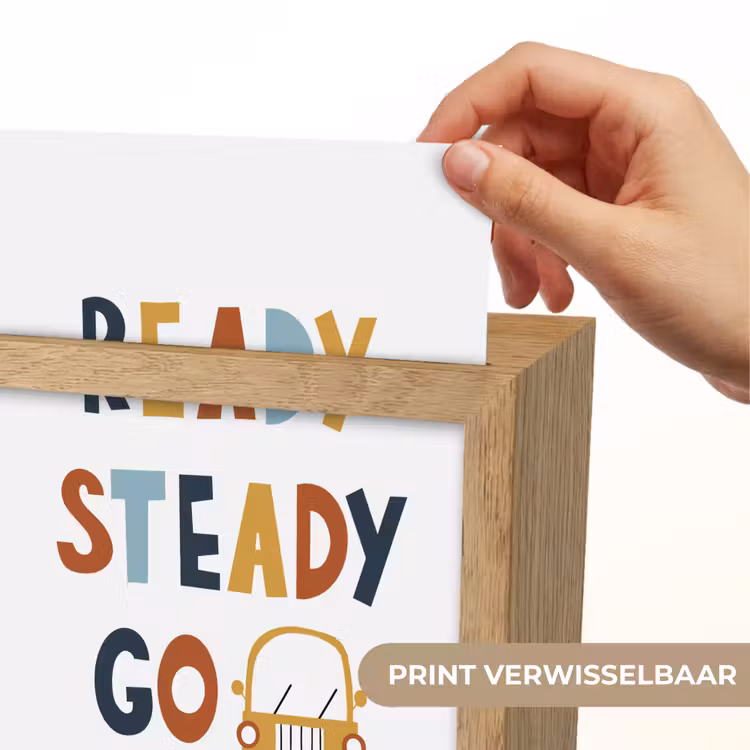 Kinderen - Auto - Wit - Quote - Ready Steady GO Light Box met kabel (Kinderlampje) klein -USP_websiteprintNL