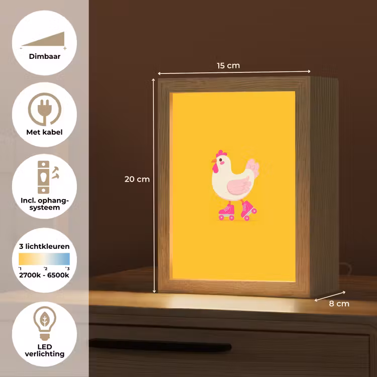 Kip - Rolschaatsen - Geel Light Box met kabel klein -USP_NL
