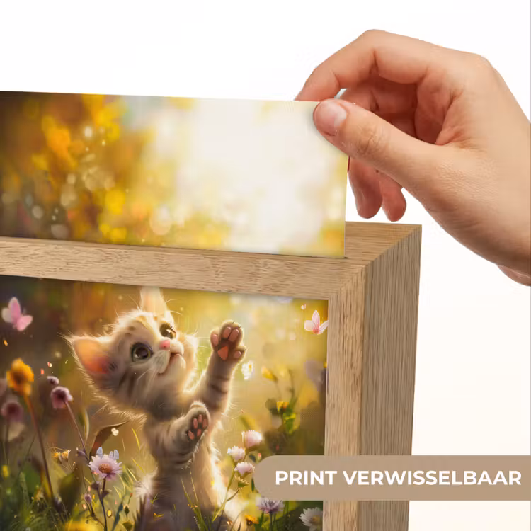 Kitten - Dier - Natuur - Bloemen Light Box met kabel (Kinderlampje) klein -USP_websiteprintNL