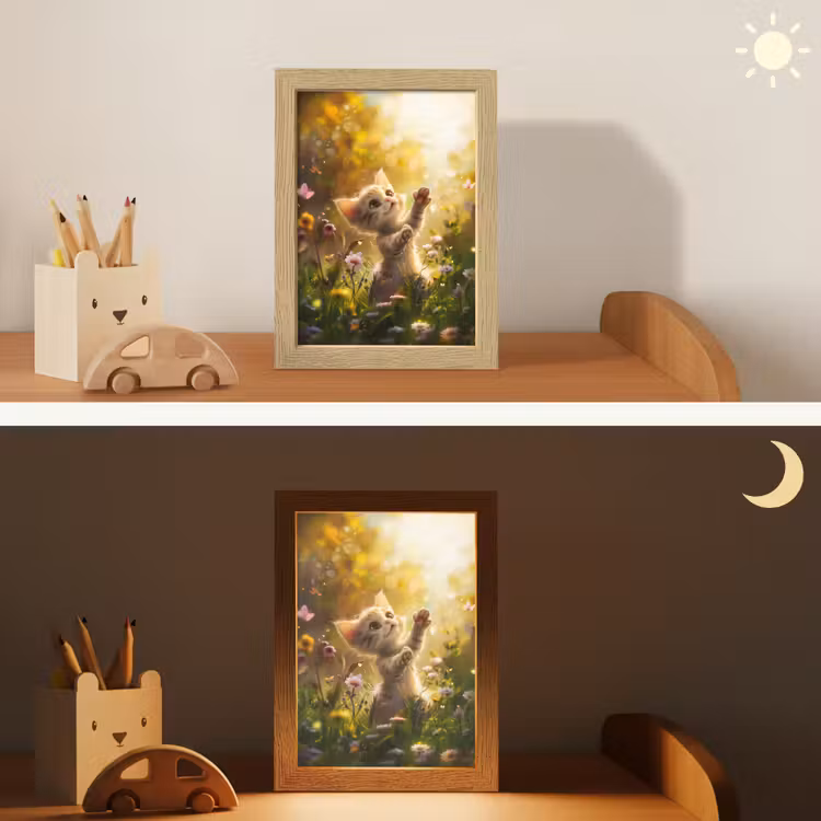Kitten - Dier - Natuur - Bloemen Light Box met kabel klein -sfeer3_kind