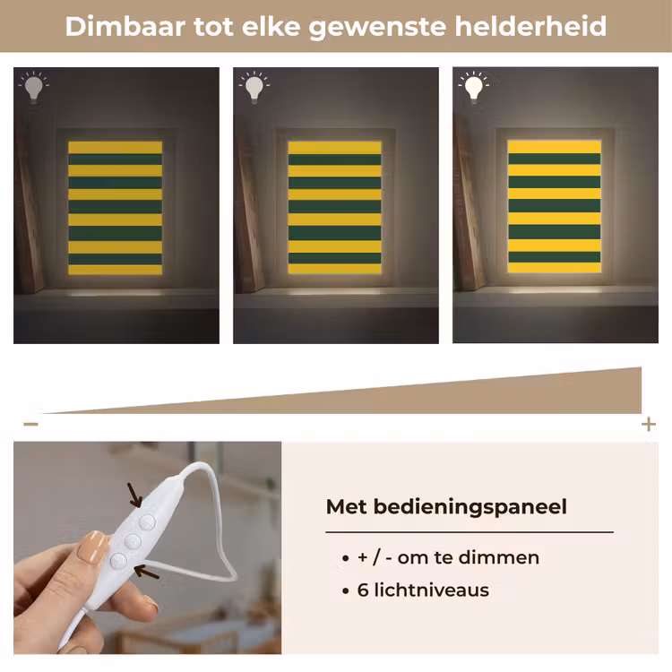 Klassiek - Strepen - Groen Light Box met kabel (Kinderlampje) klein 904 -USP_dimbaarNL