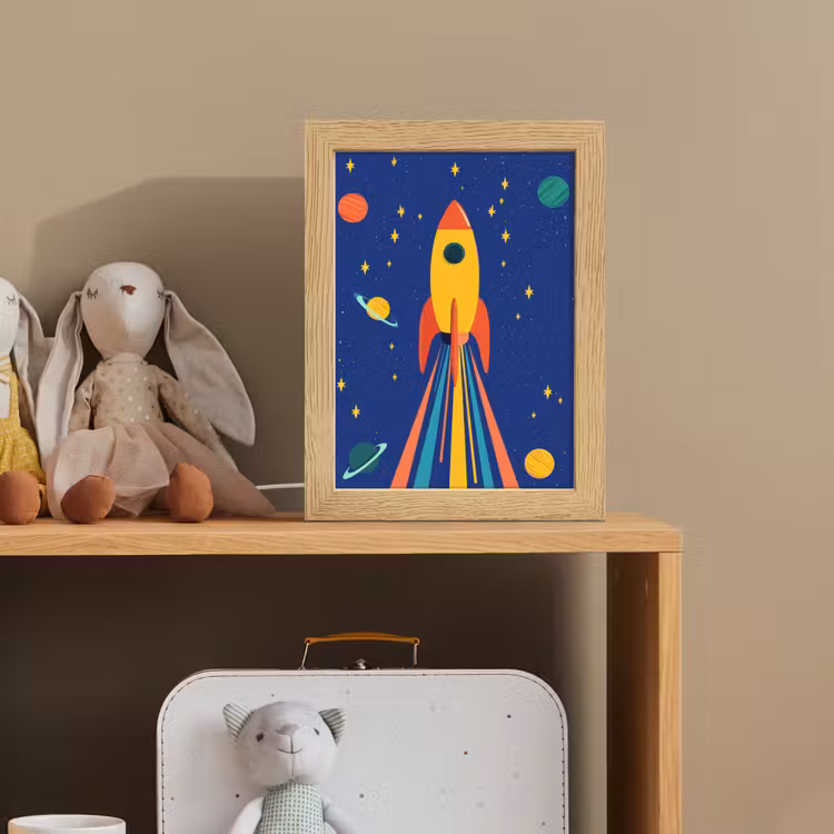 Kleurrijk - Raket - Ruimte Light Box met kabel klein -sfeer2_kind