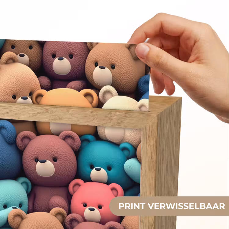 Knuffelbeer - Knuffel - Roze - Blauw - Bruin - Kind Light Box met kabel (Kinderlampje) klein -USP_websiteprintNL