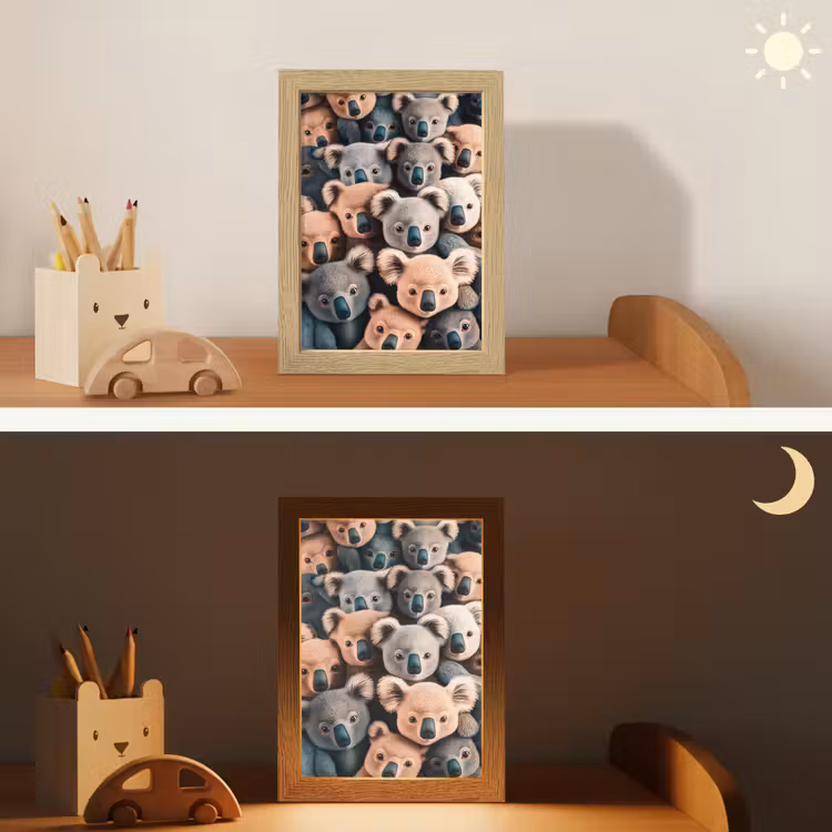 Koala - Dieren - Patronen - Grijs - Bruin - Kinderen Light Box met kabel klein -sfeer3_kind
