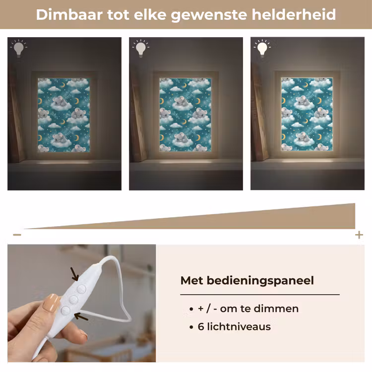 Koala's - Betoverend - Blauw Light Box met kabel (Kinderlampje) klein 904 -USP_dimbaarNL