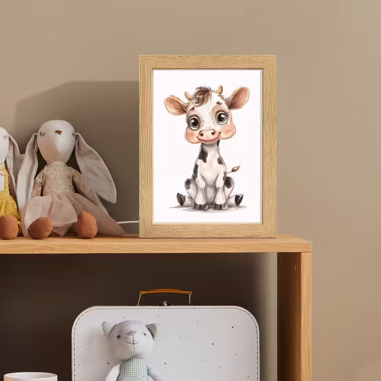 Koe - Baby dier - Boerderij dieren Light Box met kabel klein -sfeer2_kind