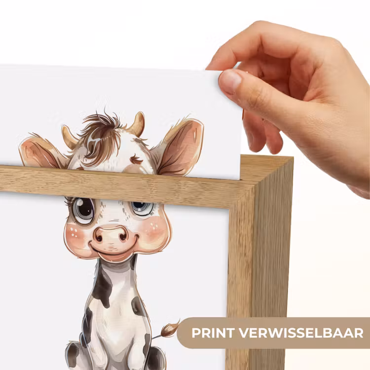 Koe - Baby dier - Boerderij dieren Light Box met kabel (Kinderlampje) klein -USP_websiteprintNL