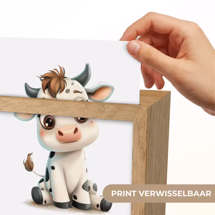 Koe - Wit - Dieren - Geloof in jezelf Light Box met kabel (Kinderlampje) klein -USP_websiteprintNL