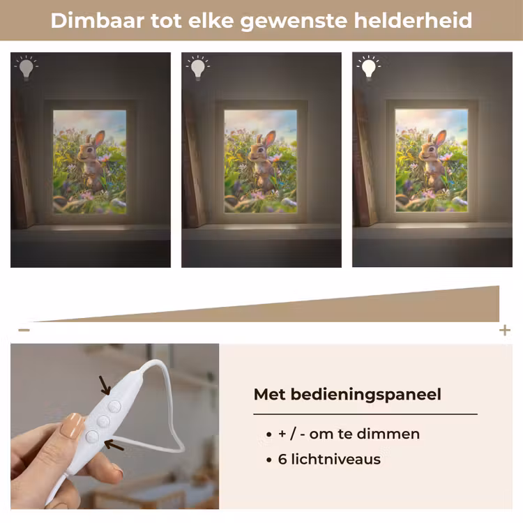 Konijn - Dieren - Natuur Light Box met kabel klein -USP_dimbaarNL
