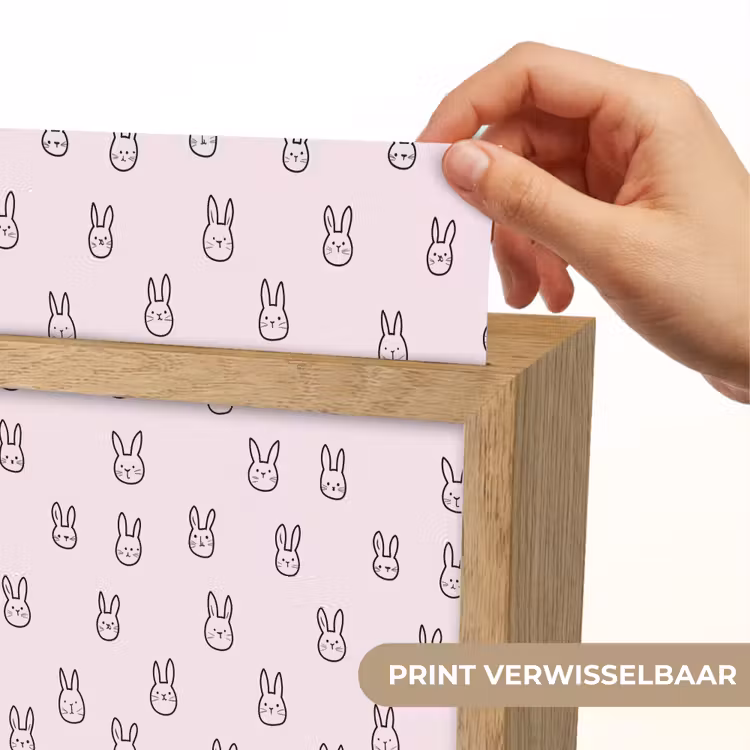 Konijnen - Minimalistisch - Roze Light Box met kabel (Kinderlampje) klein 904 -USP_websiteprintNL