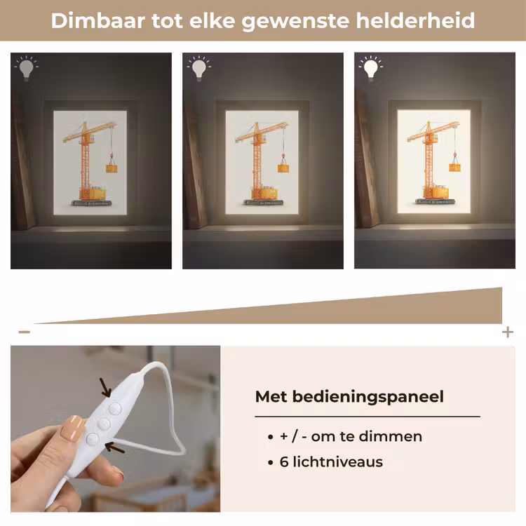 Kraan - Oranje - Scheepscontainer Light Box met kabel (Kinderlampje) klein -USP_dimbaarNL