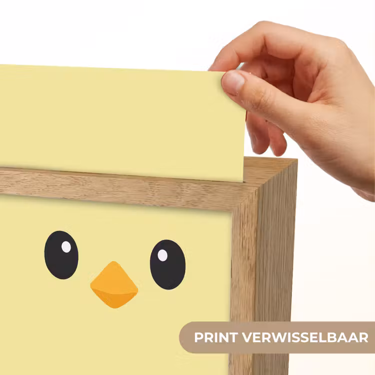 Kuiken - Vrolijk - Geel - Minimalistisch Light Box met kabel (Kinderlampje) klein -USP_websiteprintNL