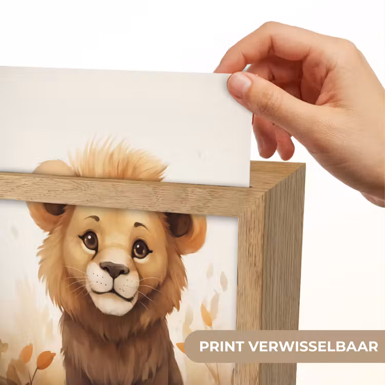 Leeuw - Dieren - Kinderen - Bruin - Meisje Light Box met kabel (Kinderlampje) klein -USP_websiteprintNL