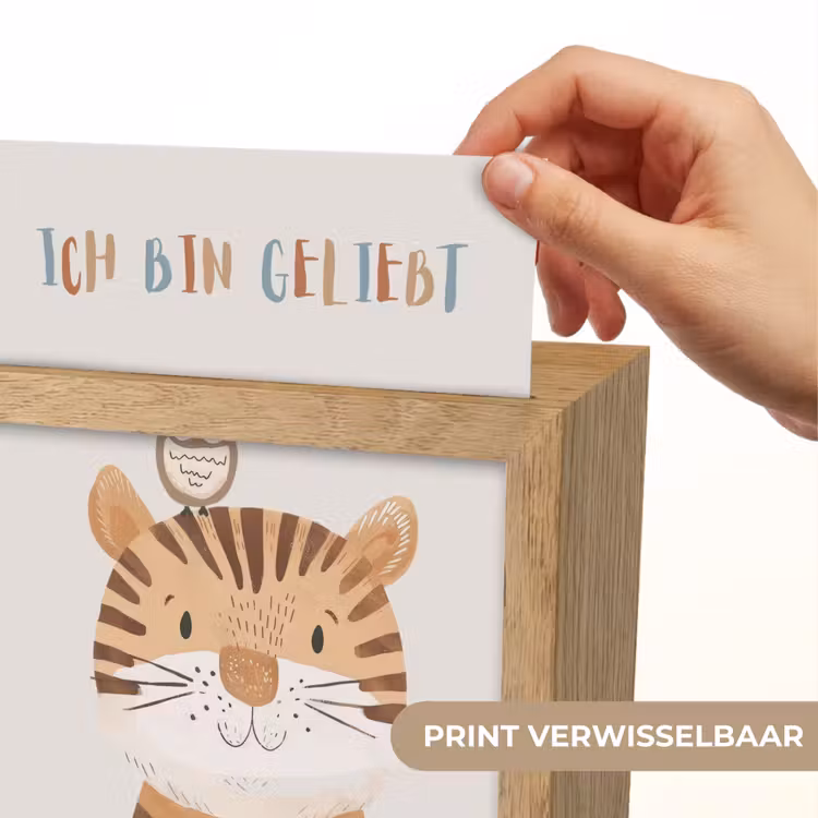 Leeuw - Uil - Beige - Dieren - Quote Light Box met kabel (Kinderlampje) klein -USP_websiteprintNL