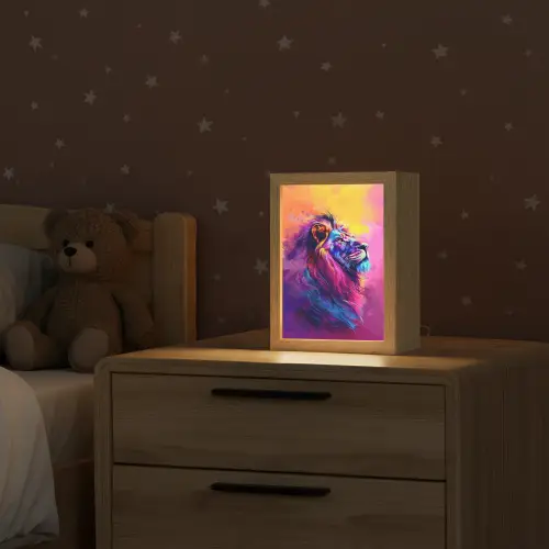 Leeuw - Verf- Kleuren - Dier Light Box met kabel klein -sfeer1_kind